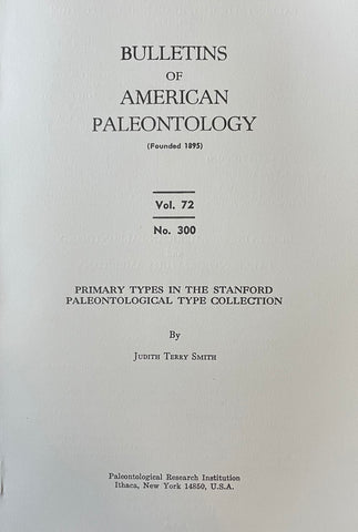 300 Primary types in the Stanford paleontological type collection