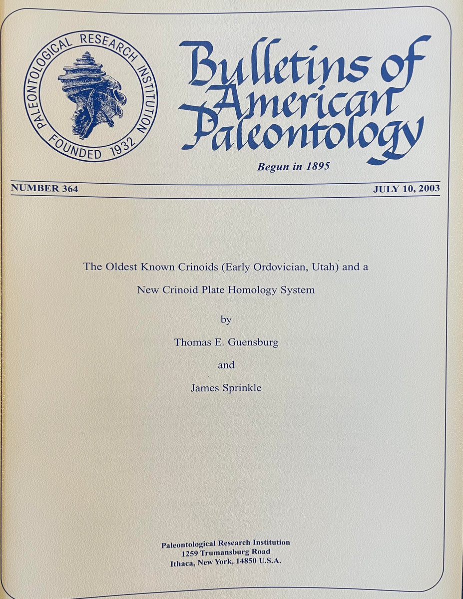 364 The oldest known crinoids and a new crinoid plate homology system ...