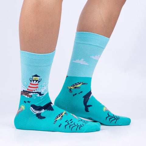 Lighthouse Ocean Men's Crew Socks